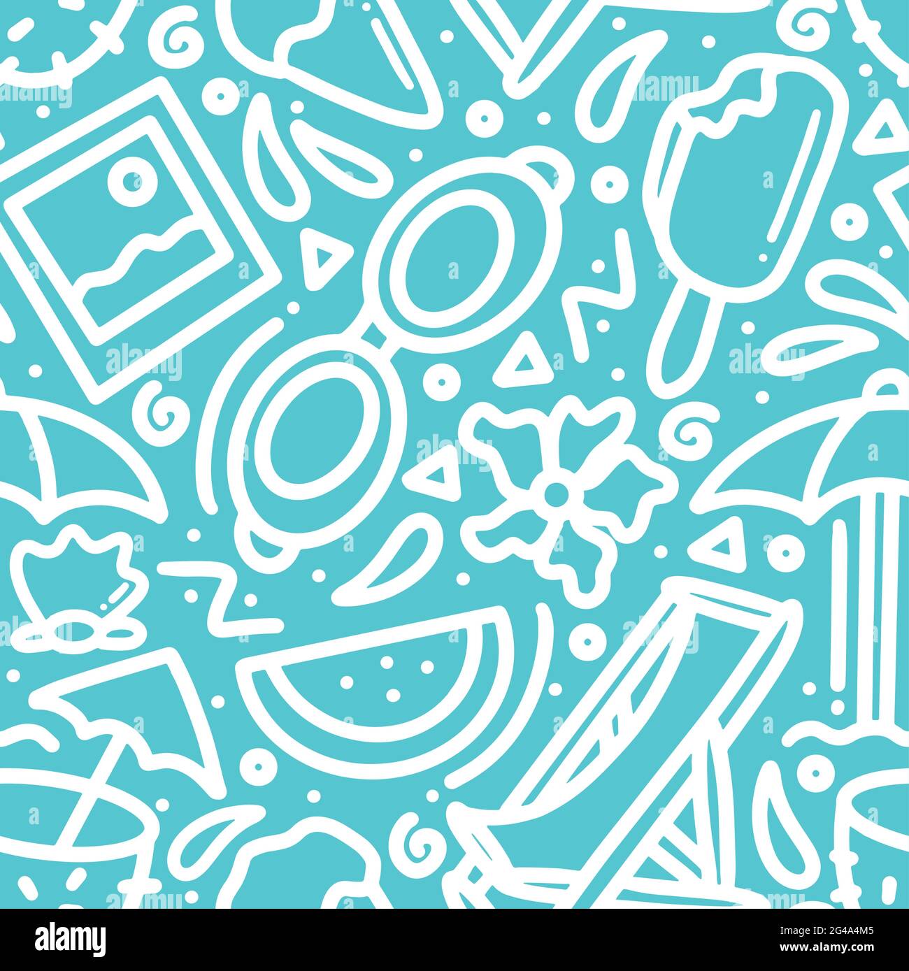 Hand drawn doodle set summer on the beach Stock Vector Image & Art - Alamy
