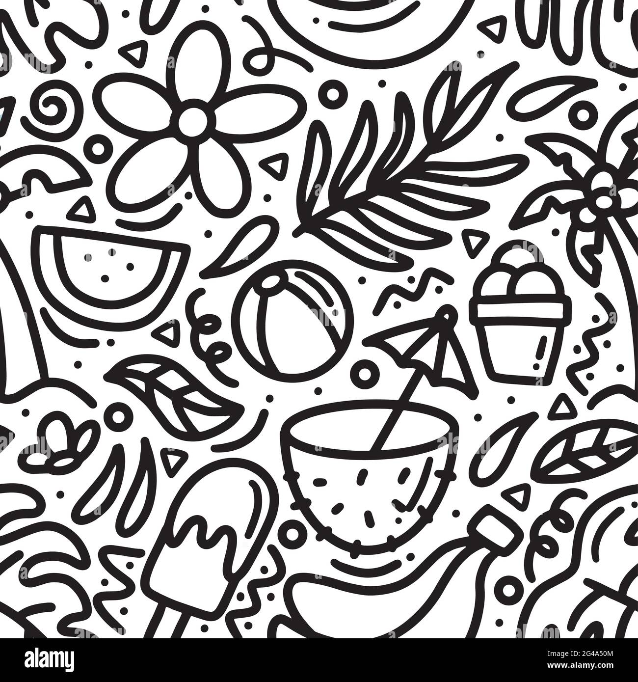 Hand drawn doodle set summer on the beach Stock Vector Image & Art - Alamy