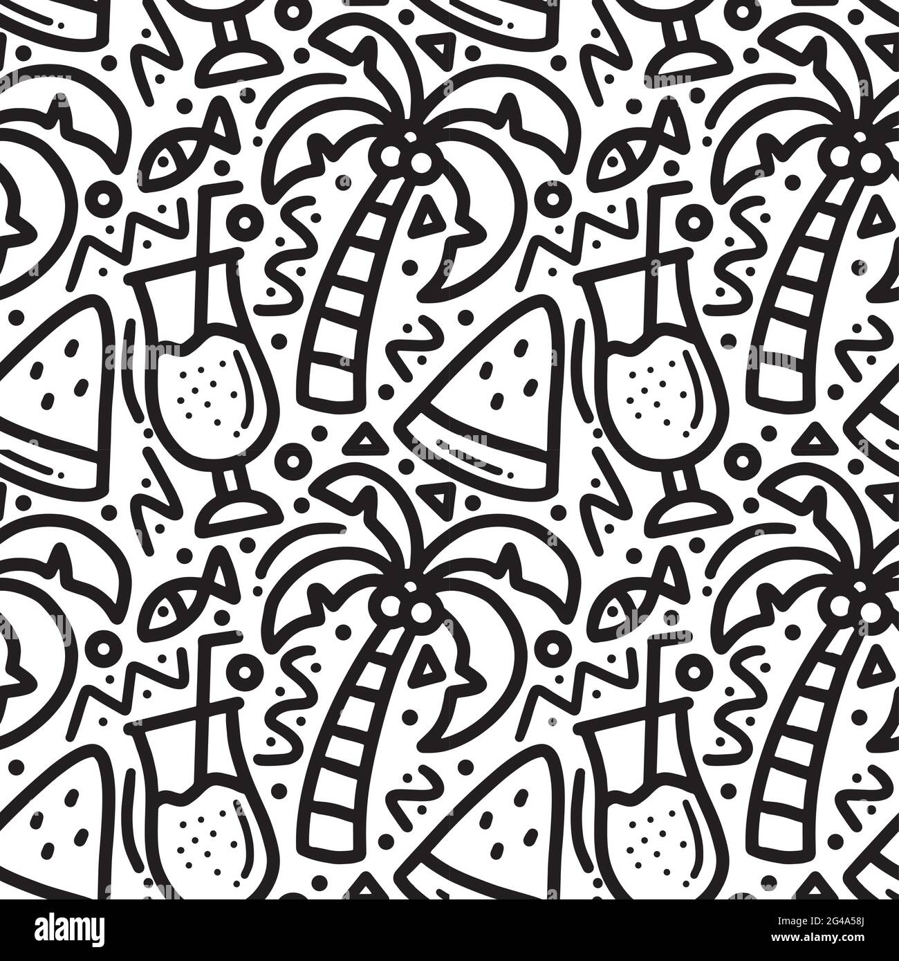 doodle set of summer holiday on the beach Stock Vector Image & Art - Alamy