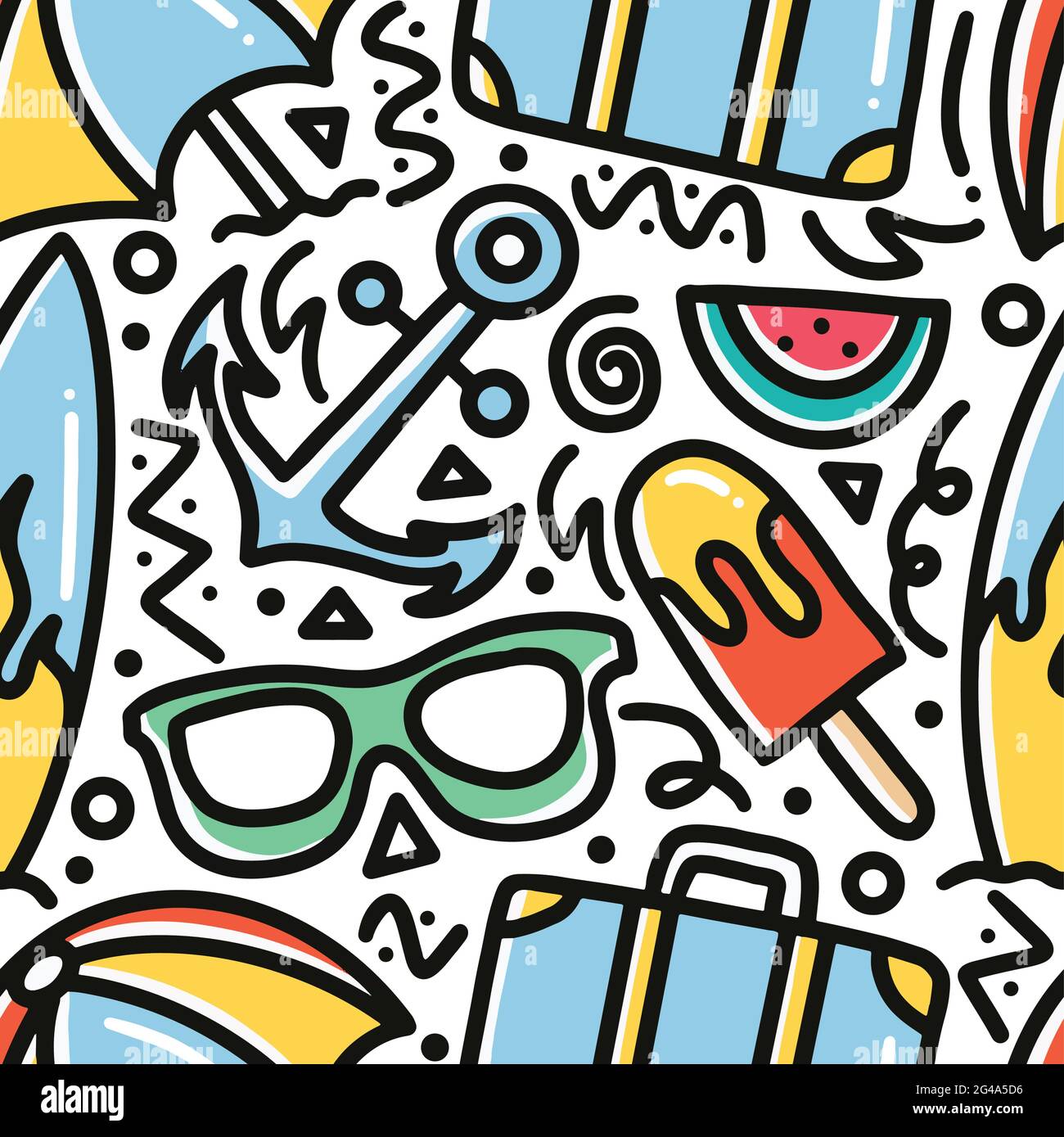 doodle set of summer holiday hand drawing Stock Vector Image & Art - Alamy
