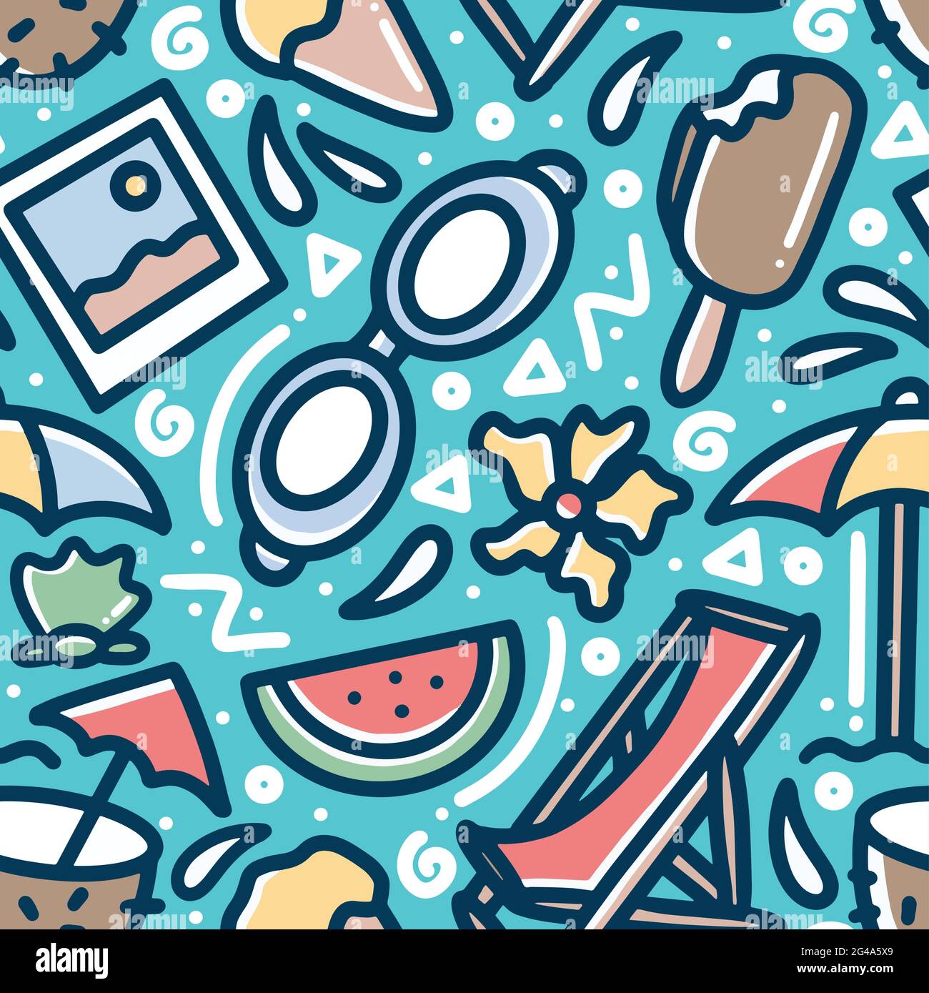 Hand drawn doodle set summer on the beach Stock Vector Image & Art - Alamy