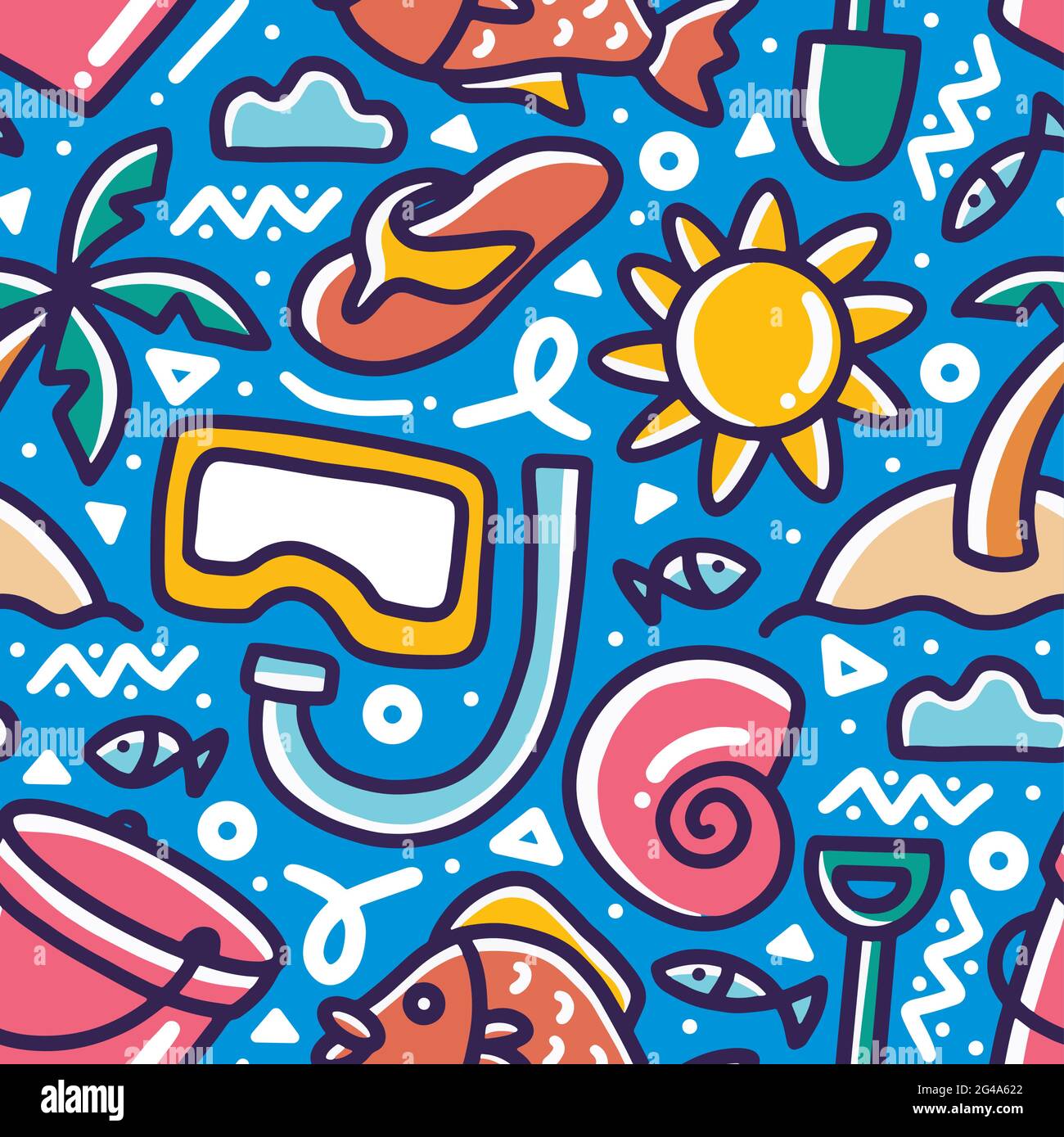 doodle set of sea holiday hand drawing Stock Vector Image & Art - Alamy