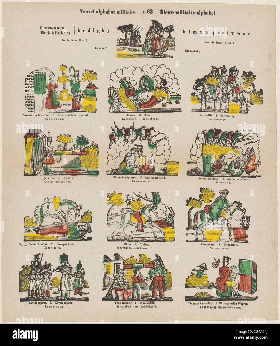 Nouvel Alphabet Military New Military Alphabet Leaf With 12 Representations Of The Letters Of The Alphabet N Z Illustrated With Soldiers Whose Words Start With The Letter In Question Under Each Image