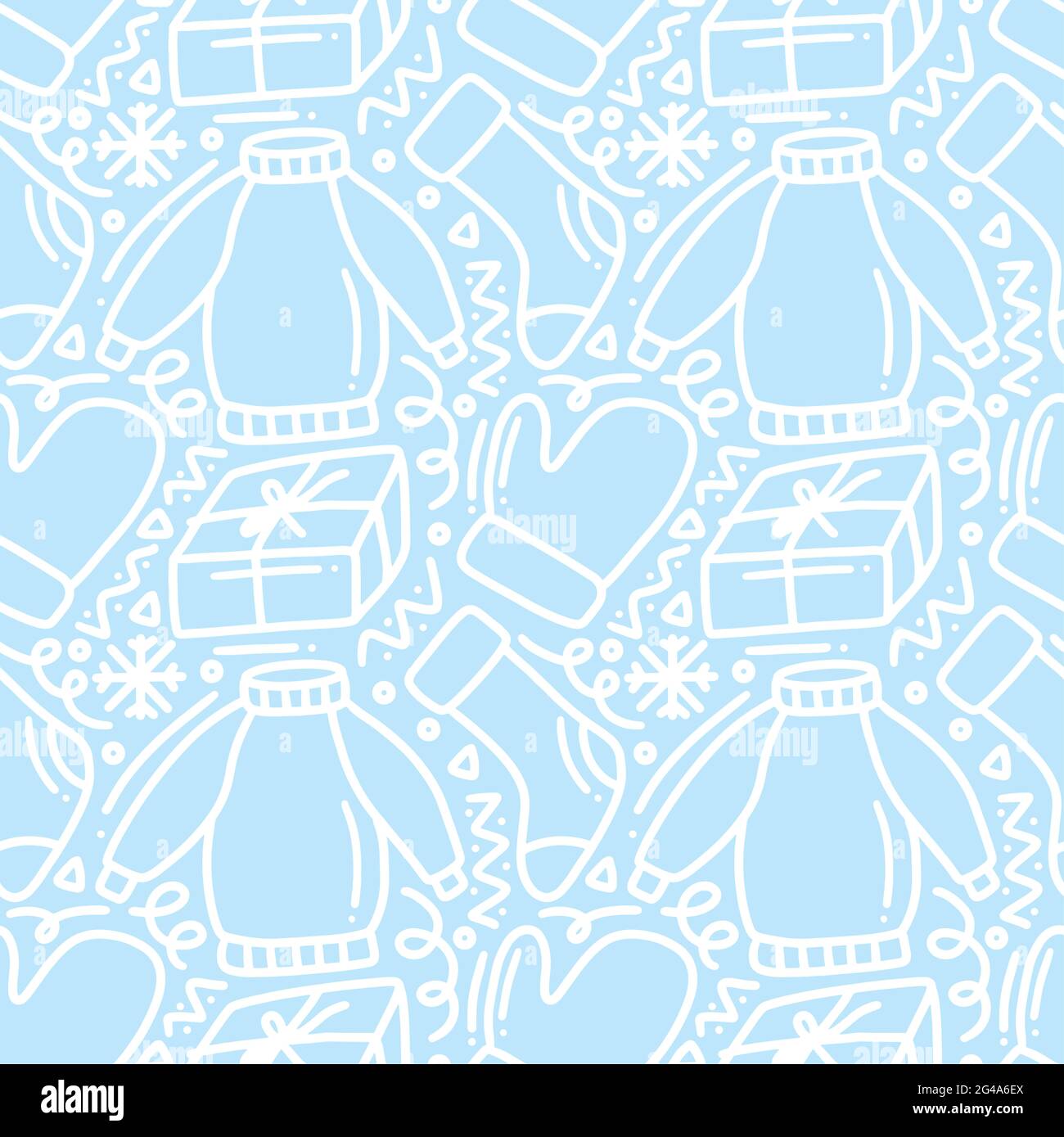 hand drawn winter clothes collection doodle Stock Vector Image & Art ...