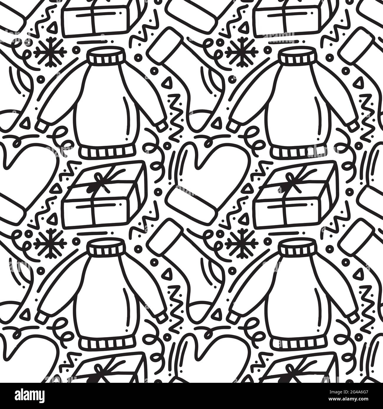 hand drawn winter clothes collection doodle Stock Vector Image & Art ...