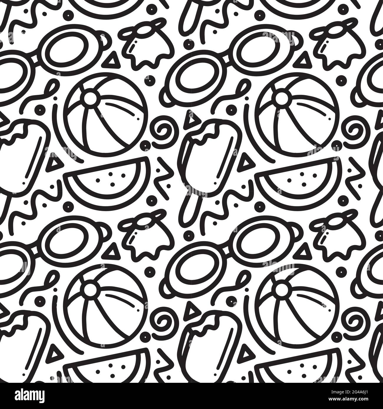 Hand drawn doodle playing summer on the beach Stock Vector Image & Art ...