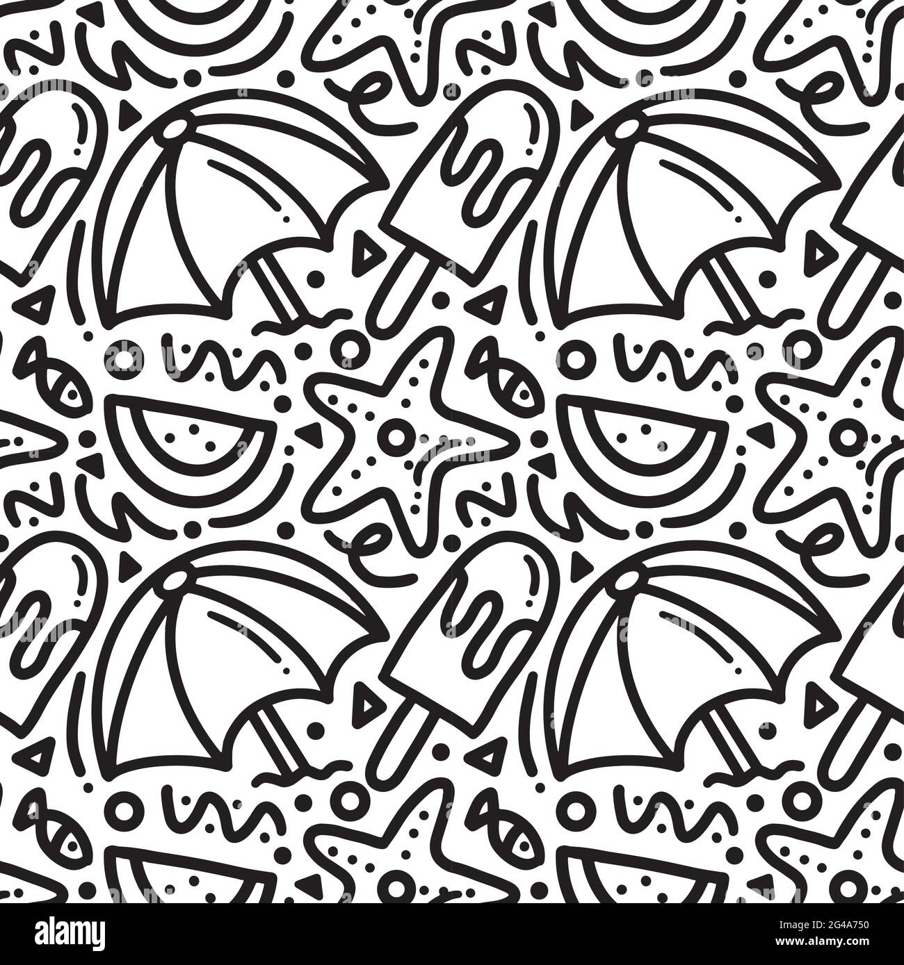 doodle set of summer holiday on the beach Stock Vector Image & Art - Alamy