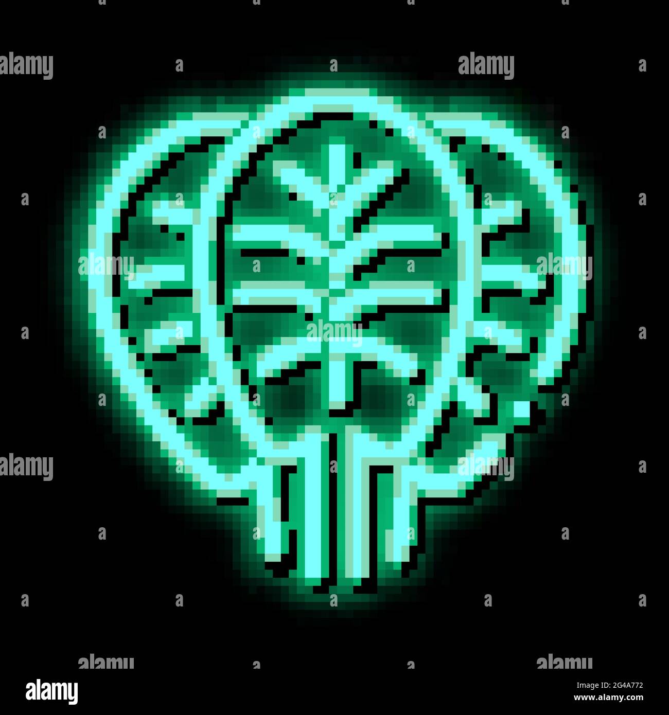 spinach leaves neon glow icon illustration Stock Vector Image & Art - Alamy