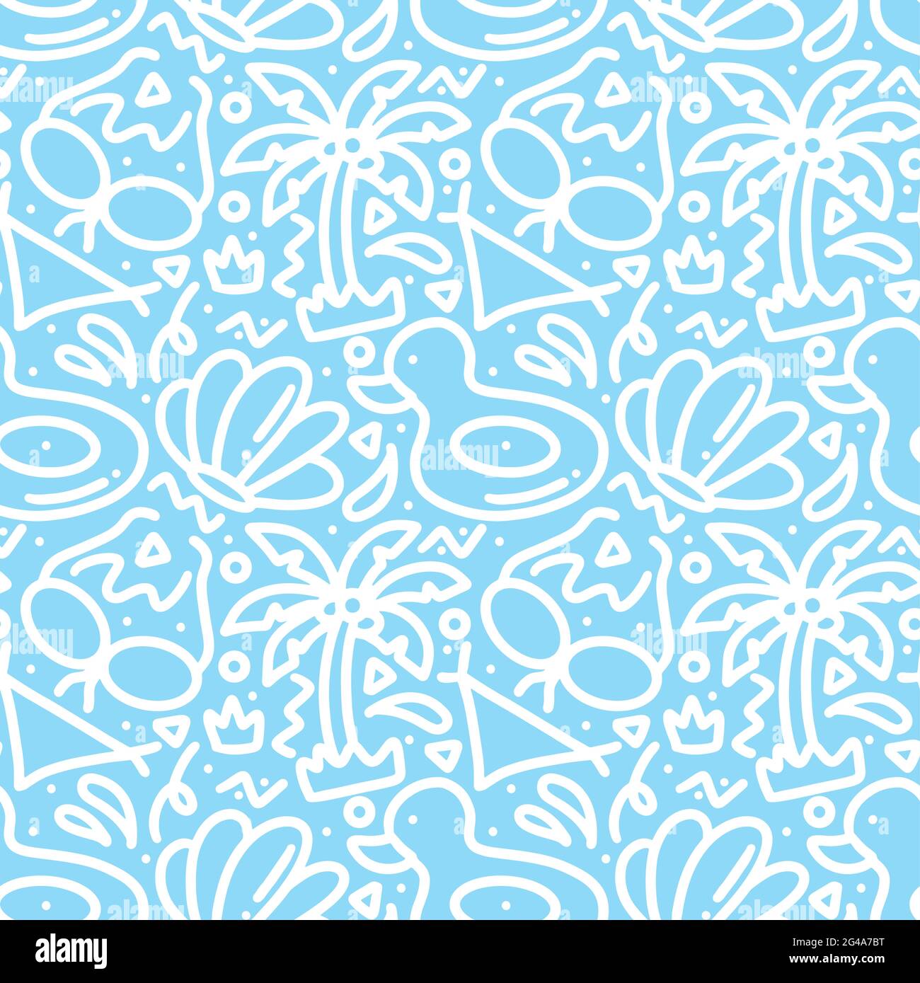 Hand drawn doodle set playing summer on the beach Stock Vector Image ...