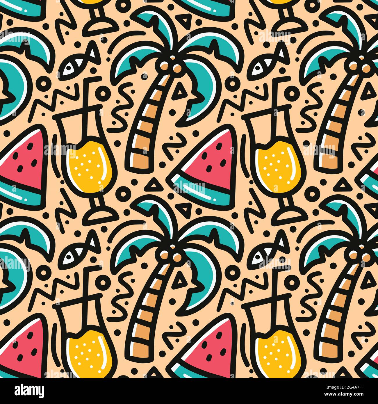 doodle set of summer holiday on the beach Stock Vector Image & Art - Alamy