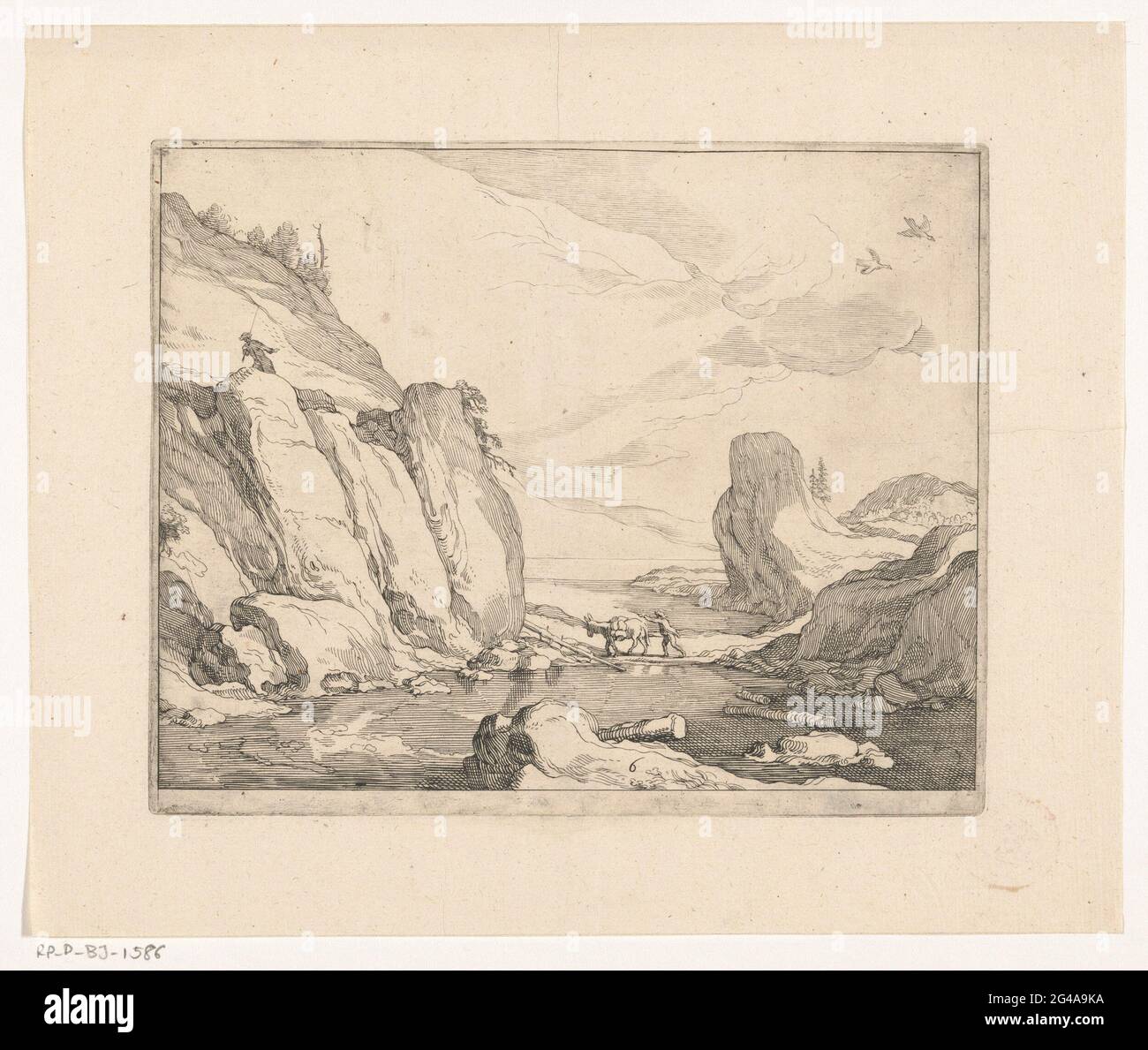 Coastal landscape with rocks; Large landscapes. The sea flows between ...