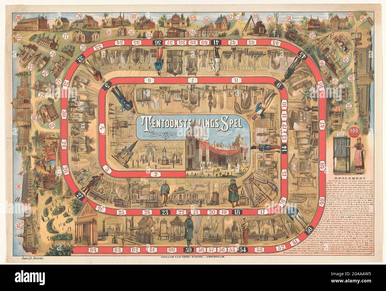 Board game following the Amsterdam World Exhibition of 1883; Exhibition