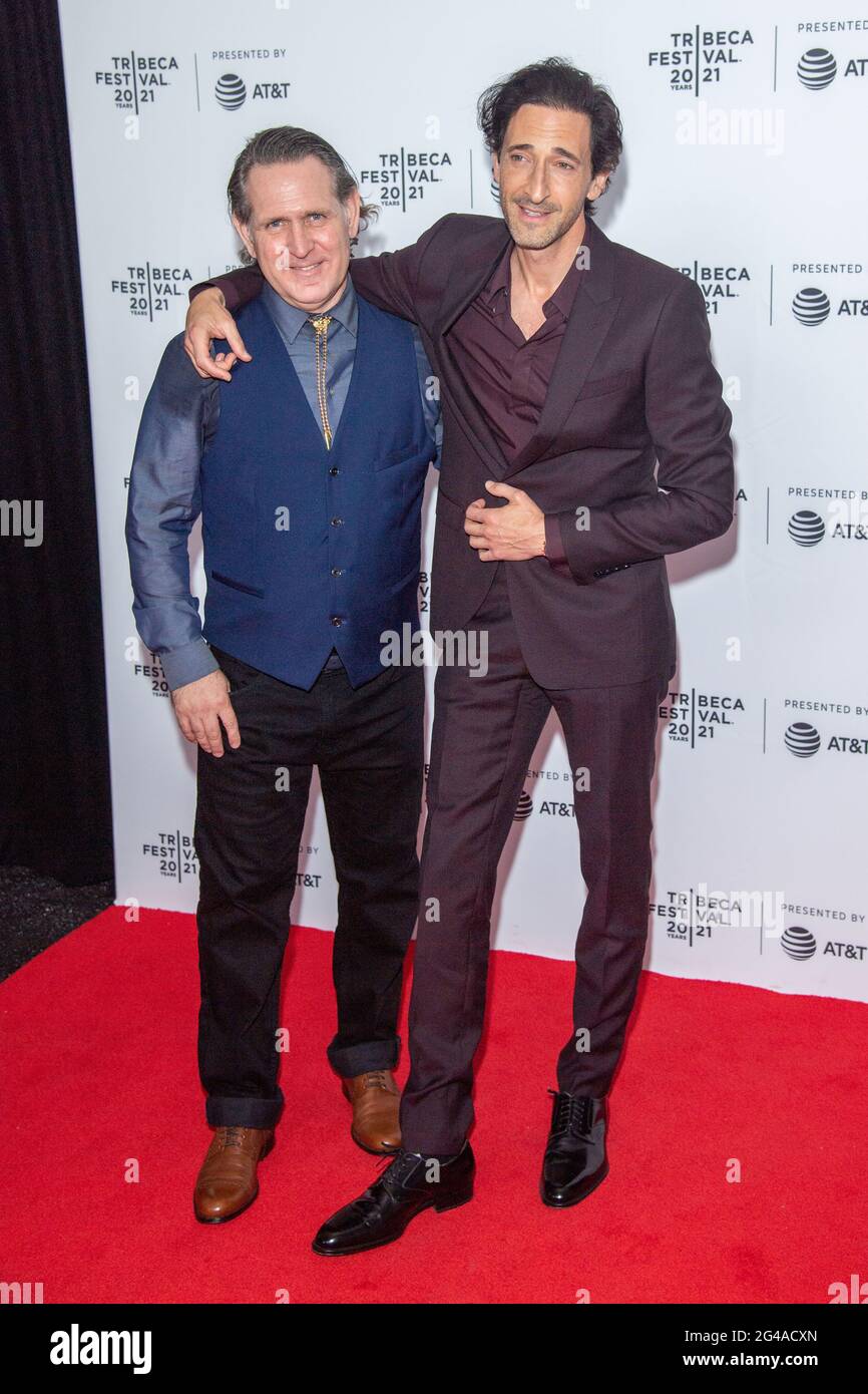 New York, USA. 19th June 2020. Daniel Sollinger and Adrien Brody attend 'Clean' Premiere during 2021 Tribeca Festival at Brooklyn Commons at MetroTech on June 19, 2021 in New York City. Credit: Ron Adar/Alamy Live News Stock Photo