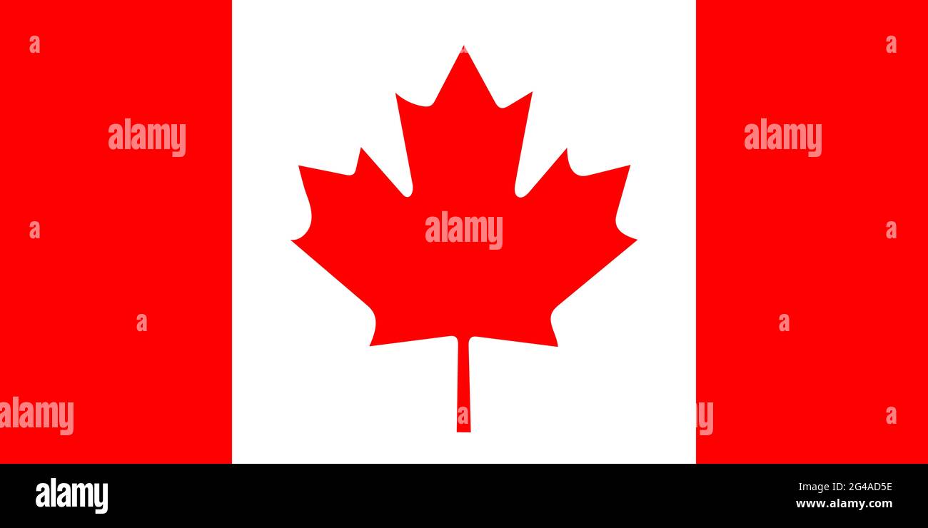 Canada flag standard colour size and ratio Stock Photo Alamy