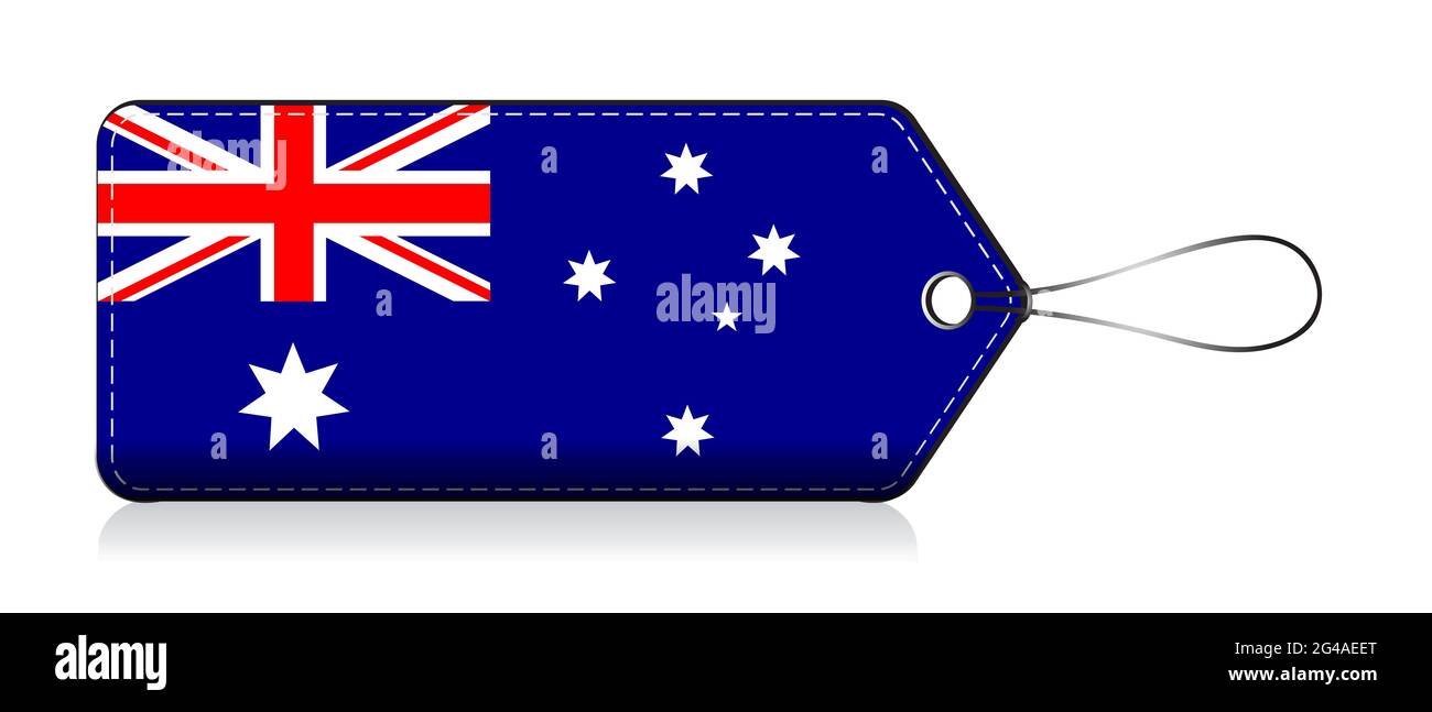 Australain flag lable, Label of product made in Australia Stock Photo Alamy