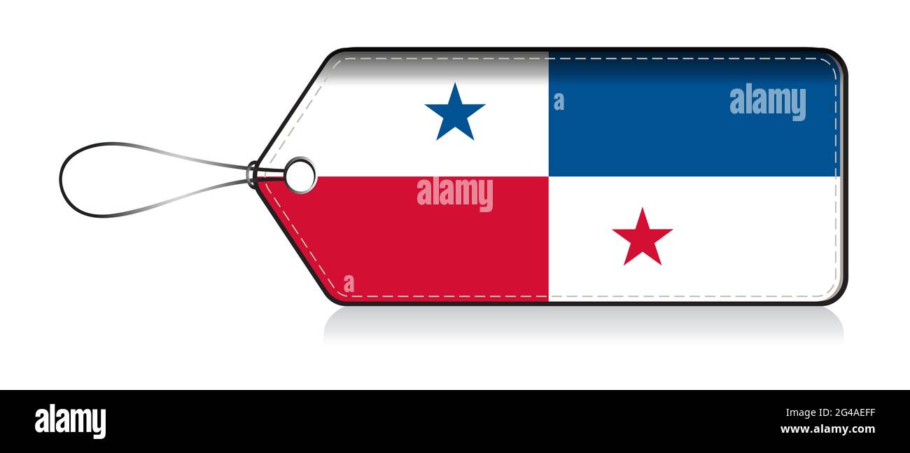 Panamanian flag lable, Label of product made in Panama Stock Photo