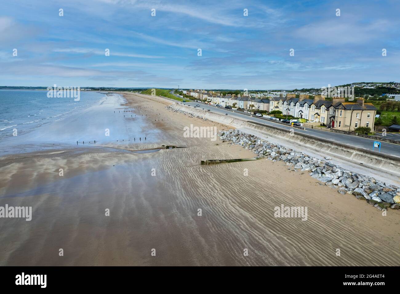 Aerial view of Youghal, a seaside resort town in County Cork, Ireland