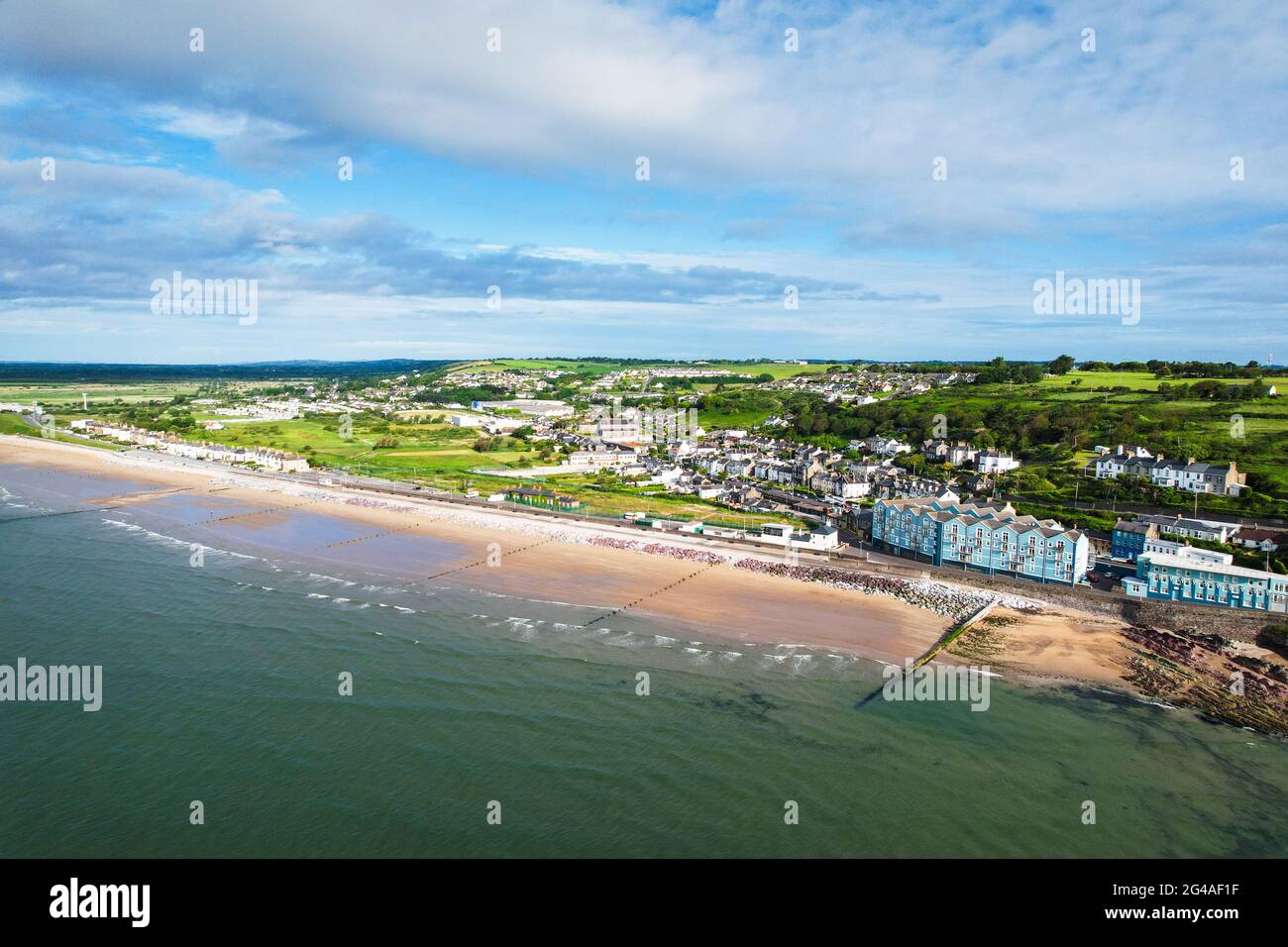 Aerial view of Youghal, a seaside resort town in County Cork, Ireland