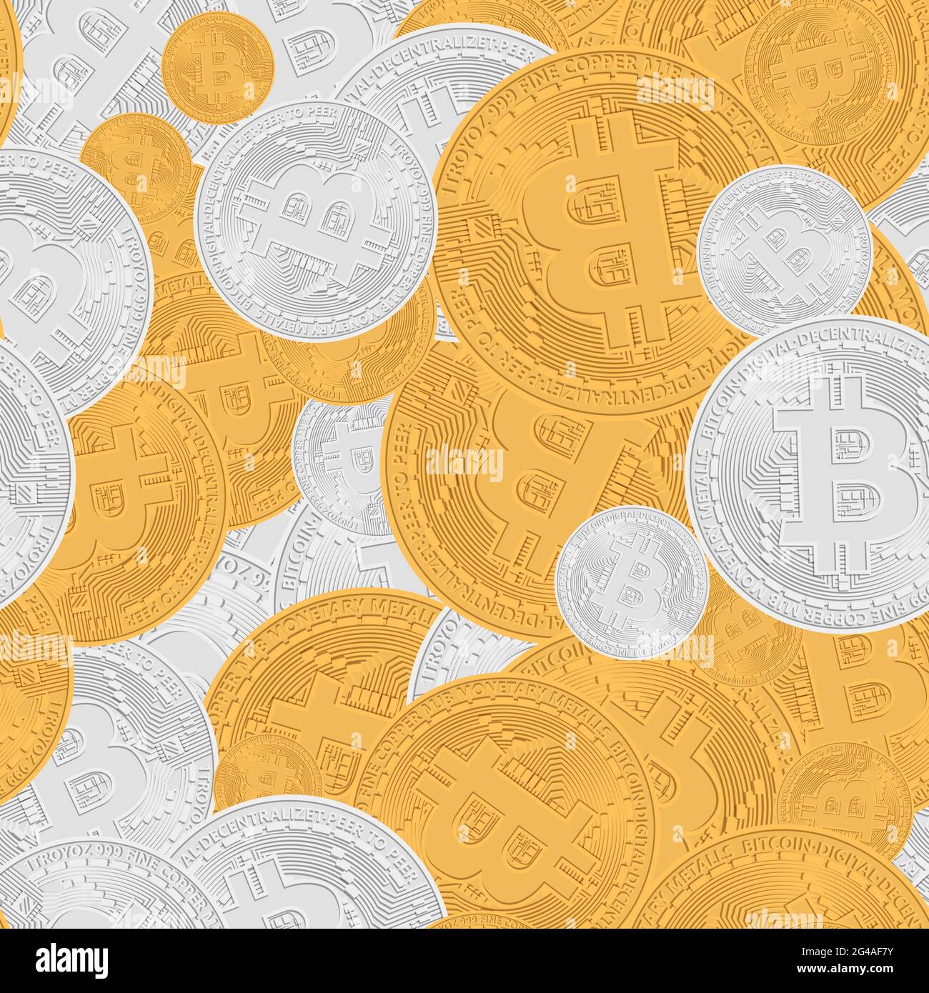 Bitcoin coins seamless pattern. Cryptocurrency gold and silver coin with  gold bitcoin symbol on the obverse. Blockchain technology. Use for print  prod Stock Vector Image & Art - Alamy