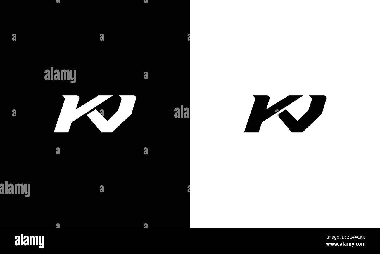 KJ KV abstract vector logo monogram Stock Vector
