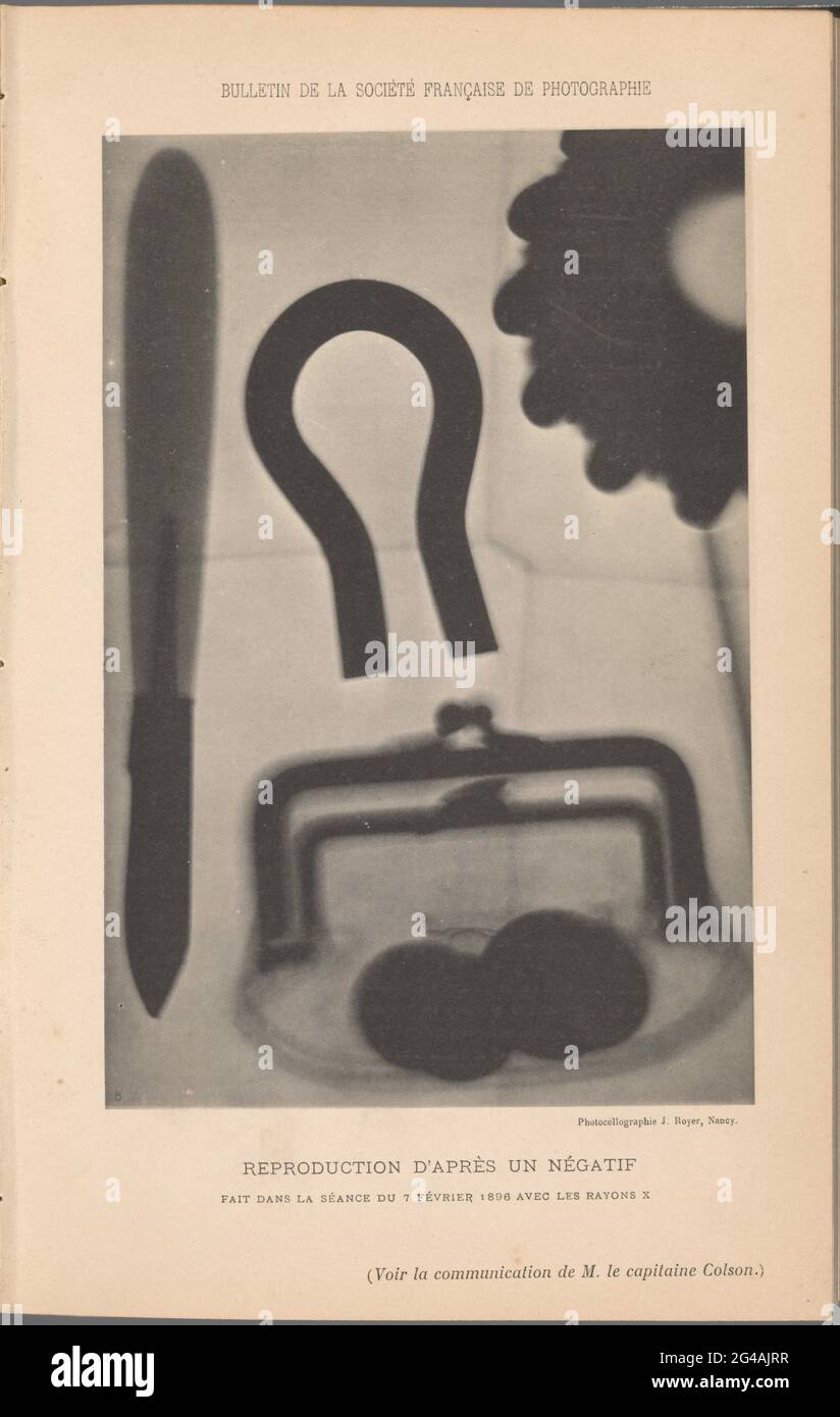 X-ray of (presumably) a wallet. . Stock Photo