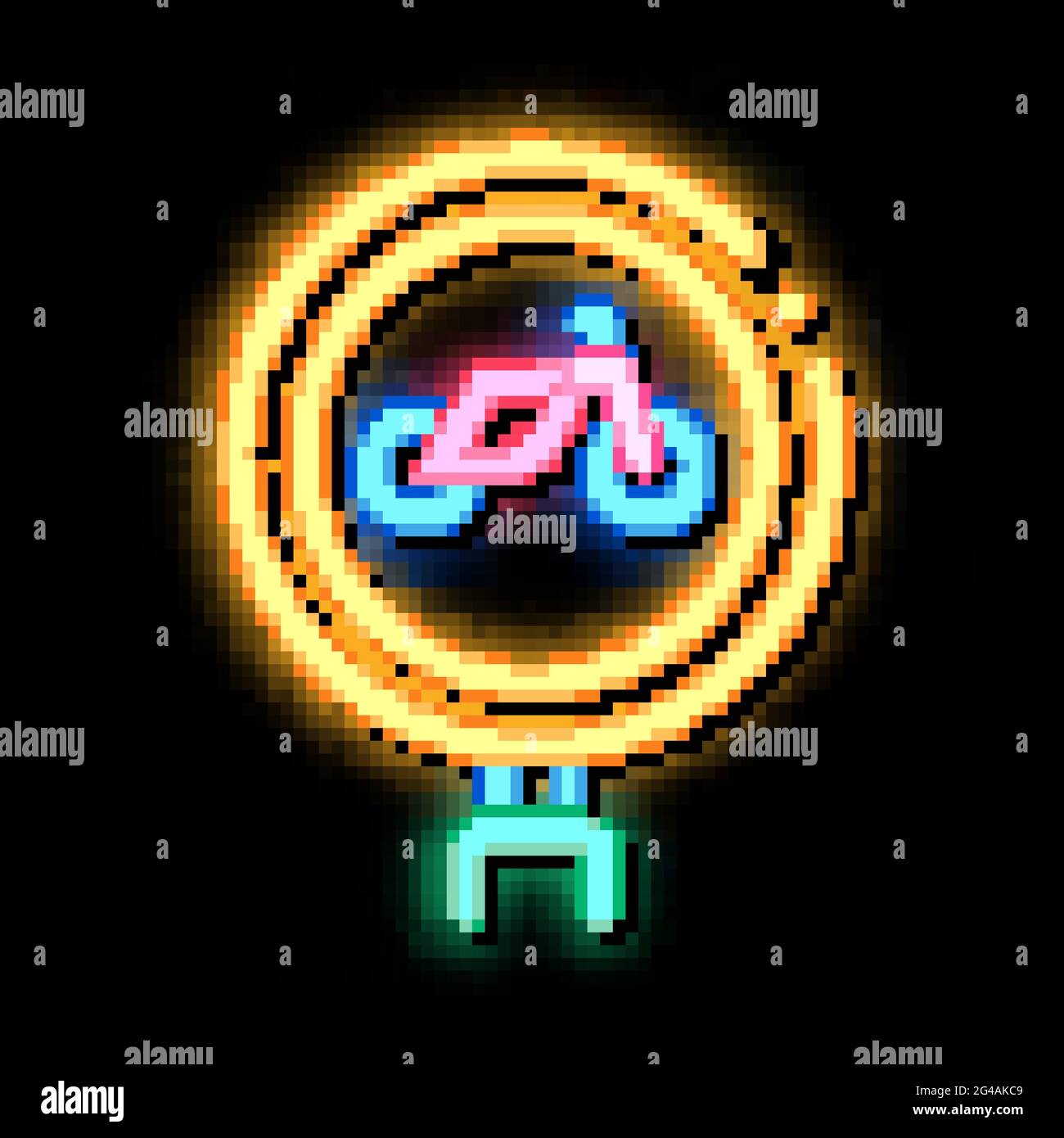 road sign bike neon glow icon illustration Stock Vector Image & Art - Alamy
