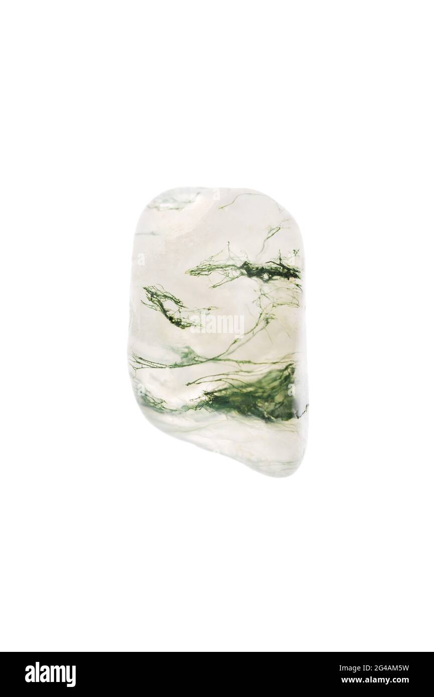 Moss Agate Jewel Stone Texture On White Light Isolated Background Macro Closeup Stock Photo Alamy