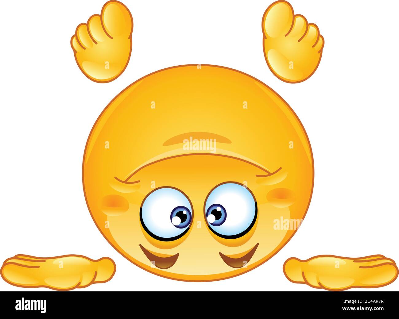 Emoji emoticon standing on his head Stock Vector