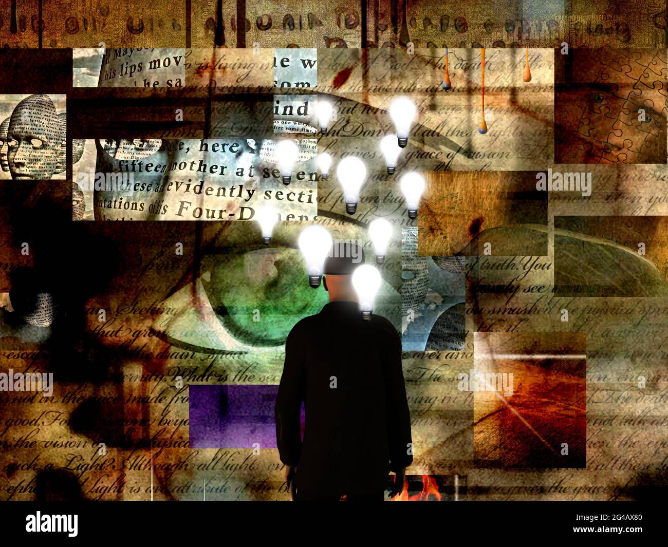 Complex thoughts and ideas. Surreal art. 3D rendering Stock Photo - Alamy