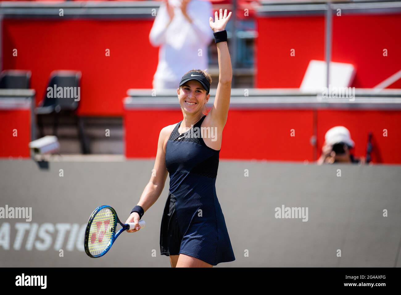 Belinda Bencic of Switzerland after winning against Alize Cornet of France  the semi-final of the 2021 bett1open WTA 500 tennis tournament on June 19,  2021 at Rot-Weiss Tennis Club in Berlin, Germany -