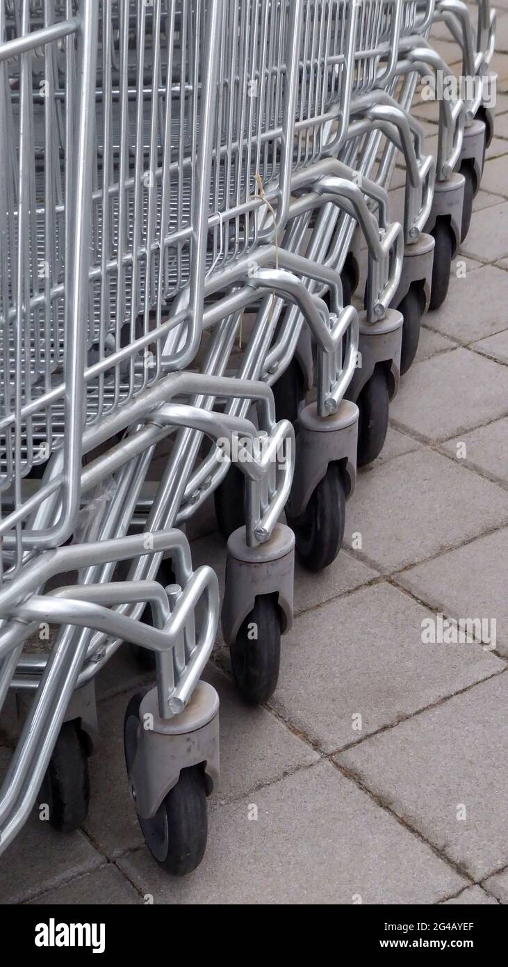 Closeup shot shopping carts hi-res stock photography and images - Alamy