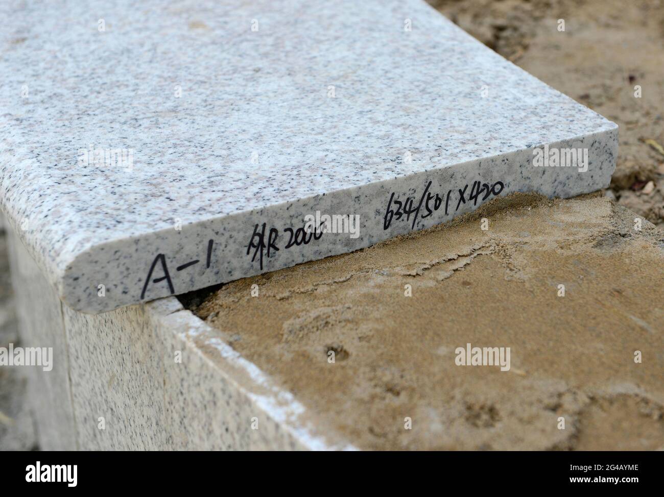A Stone Slab In Place In A New Pedestrian Landscaping Area In Central Eastern Beijing China Stock Photo Alamy
