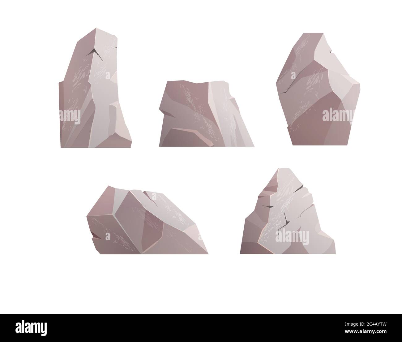 Rock stone. Nature objects. Cartoon vector illustration. Stock Vector