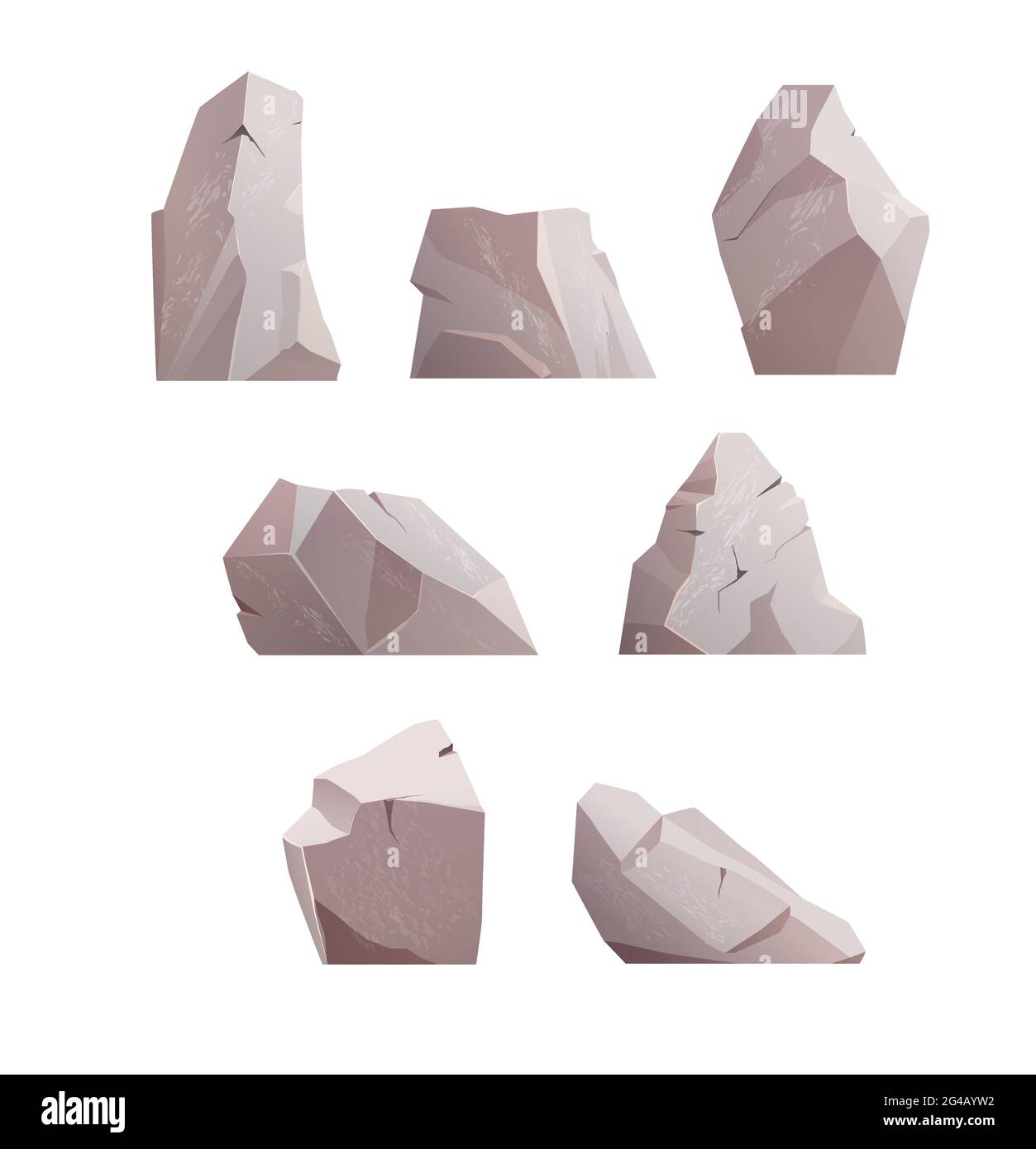 Rock stone. Nature objects. Cartoon vector illustration. Stock Vector