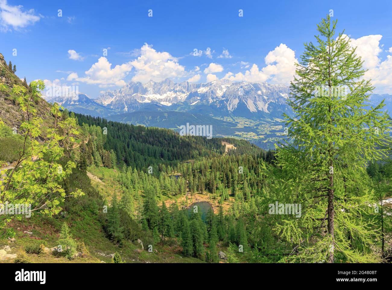 Dachstein View from Reiteralm Stock Photo