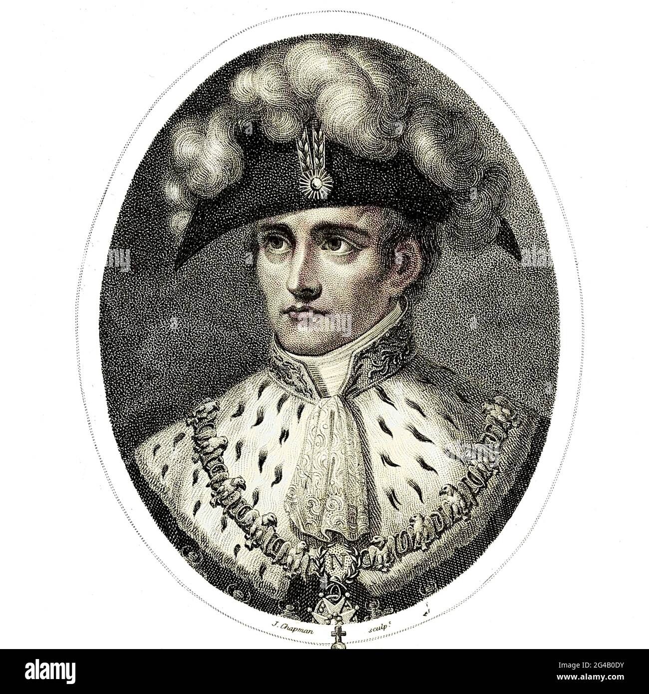 Portrait of Napoleon Bonaparte (1769-1821) when crowned King of Italy, in  Milan. Engraving, 19th century Stock Photo - Alamy