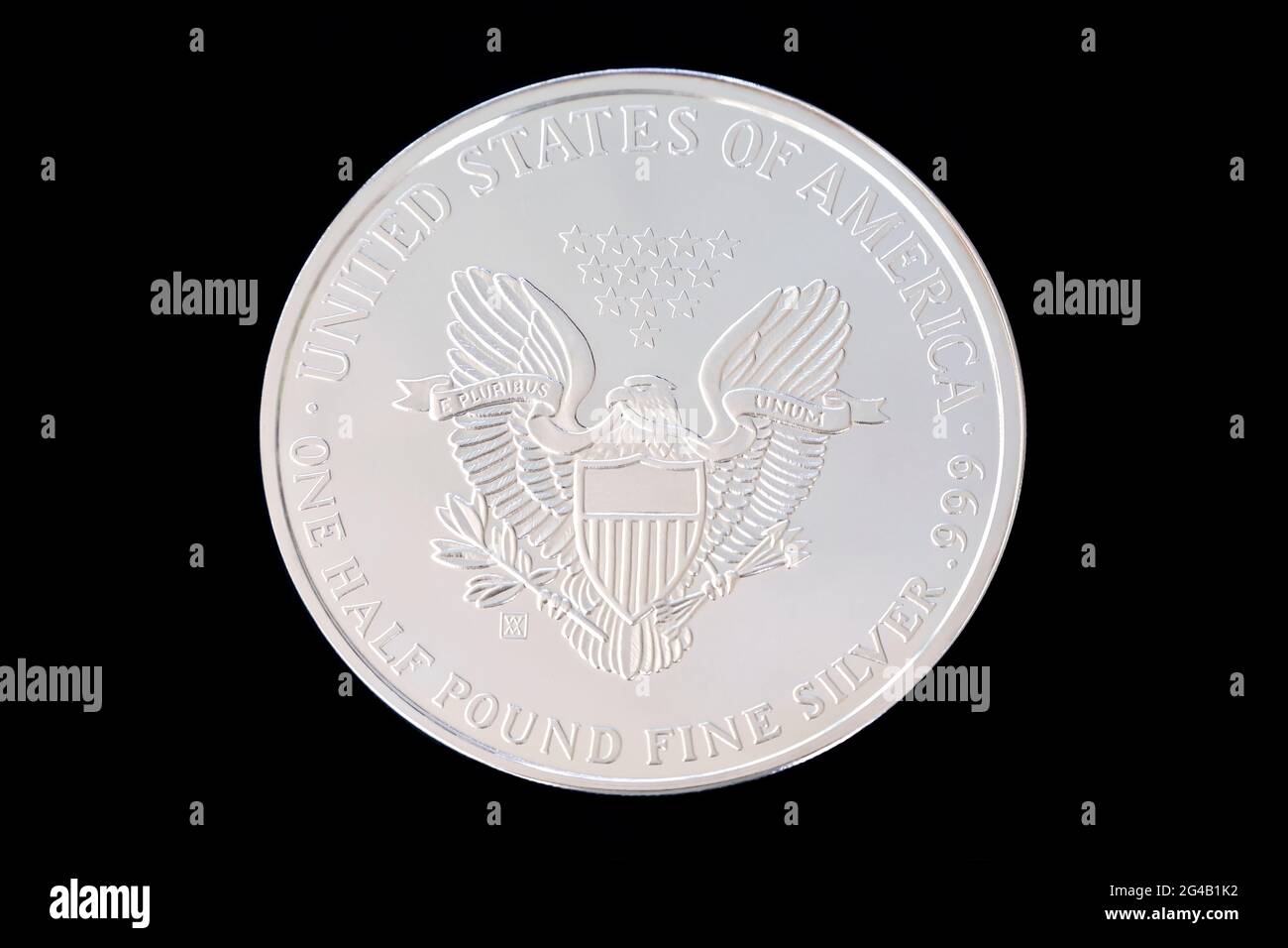 Reverse side of American silver coin Stock Photo - Alamy