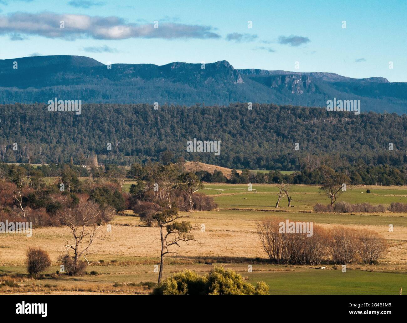 Great Western Tiers escarpment near Deloraine, Tasmania, Australia Stock Photo