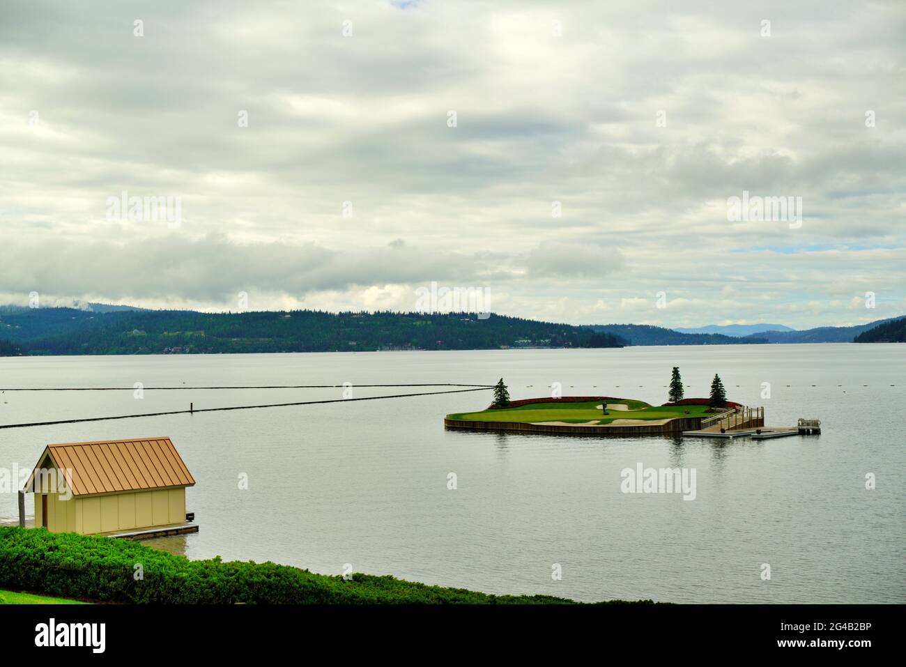 golf course at Coeur d'Alene Stock Photo