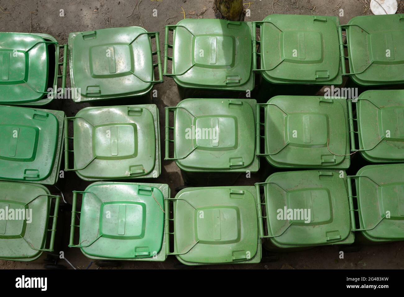 Wheely bins seen from above in Shenyang, China Stock Photo Alamy