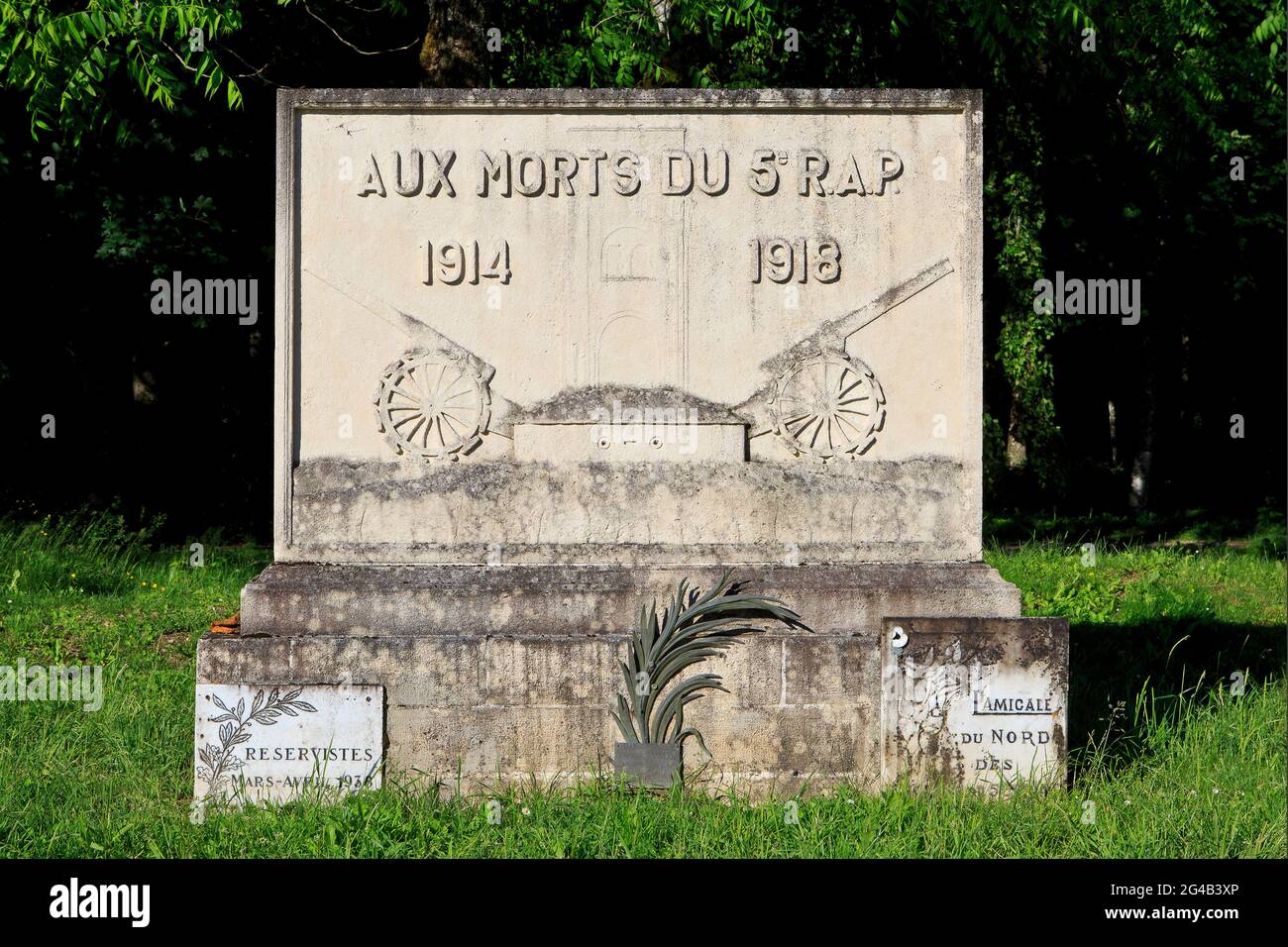 5th Artillery Regiment On Foot Memorial at Fleury-devant-Douaumont (Meuse), France Stock Photo