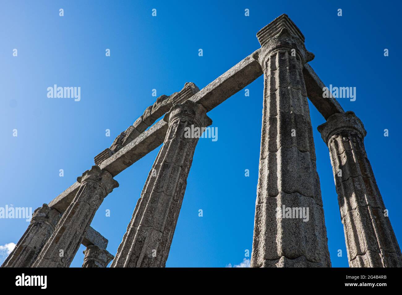 Bohonal de Ibor, Spain; March 16th 2018: Ancient Rome temple ruins of Augustobriga Stock Photo