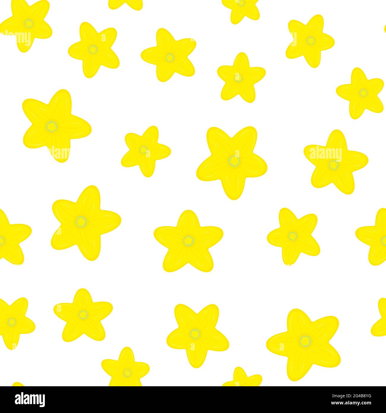 Seamless pattern with yellowe flowers isolated on white background ...