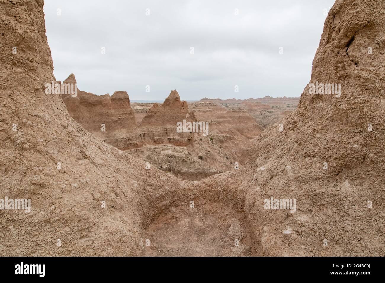 Badlands National Park in South Dakota during the spring, horizontal ...