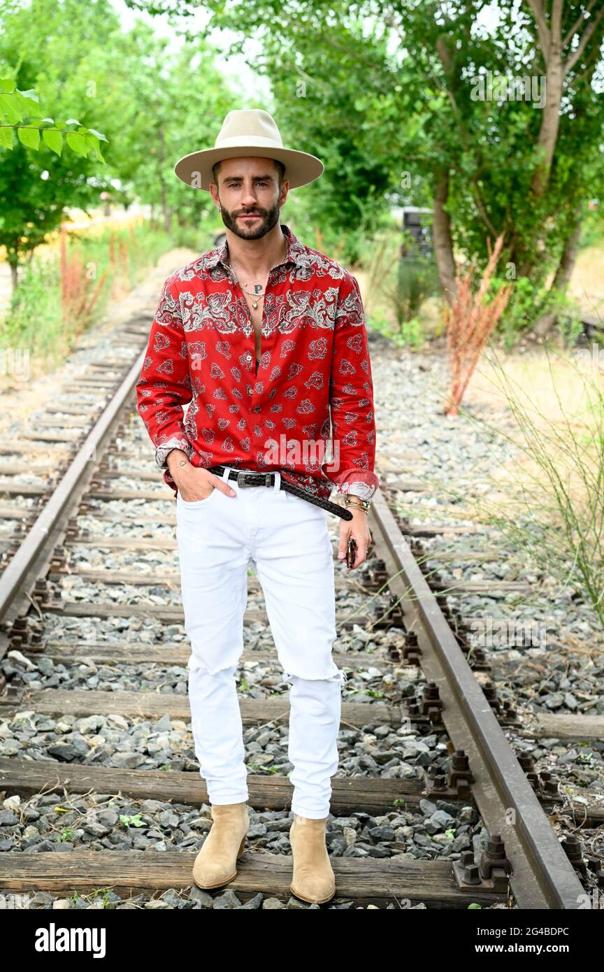 Milan, Italy. 20th June, 2021. Milan Fashion Week, Men Spring Summer. 2022  Milan, Men's Fashion Spring Summer 2022. Etro Arrivals Pictured: Pelayo  Diaz Credit: Independent Photo Agency/Alamy Live News Stock Photo - Alamy