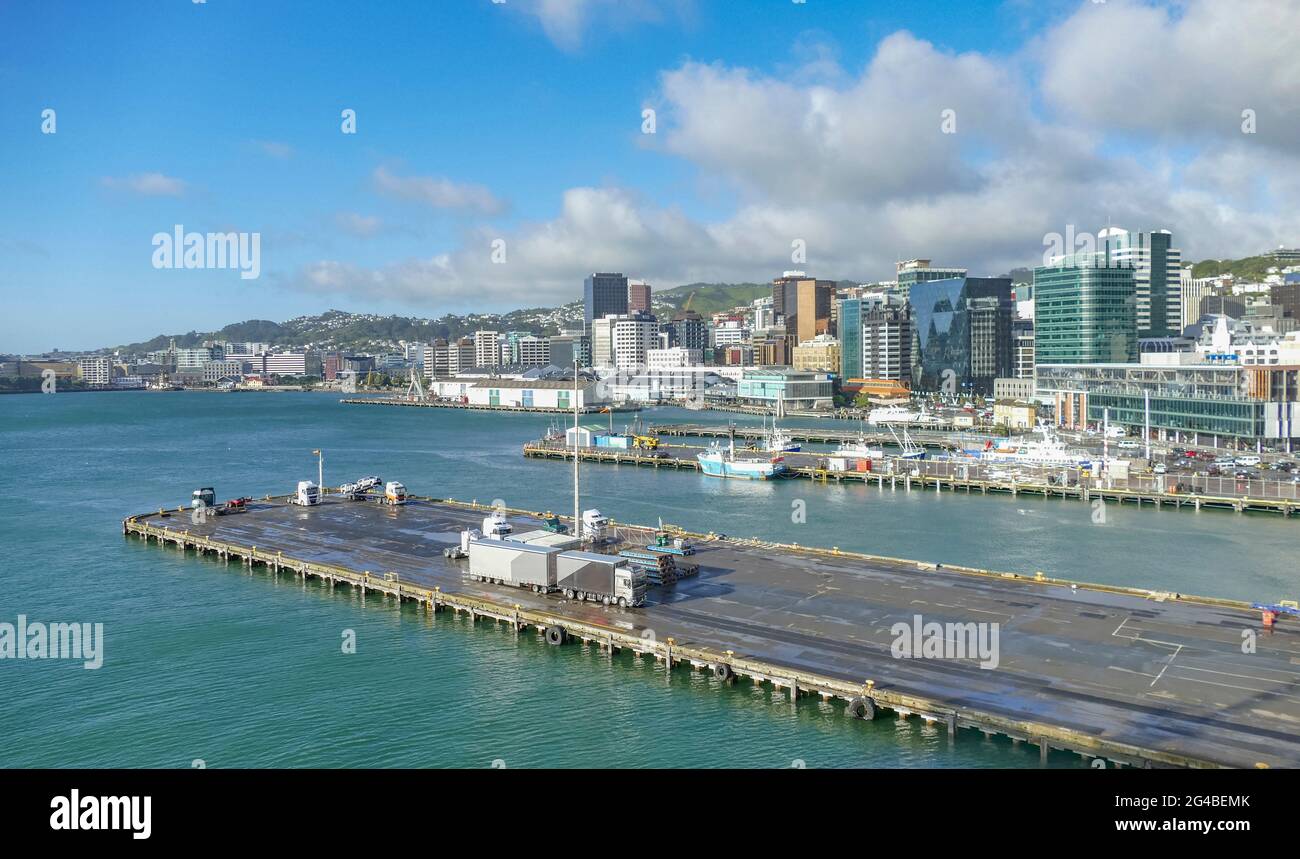 Impression around Oriental Bay in Wellington, the capital city of New Zealand Stock Photo