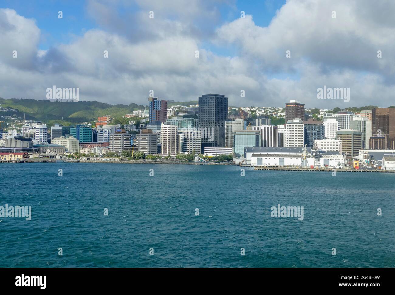 Waterside impression around Oriental Bay in Wellington, the capital city of New Zealand Stock Photo