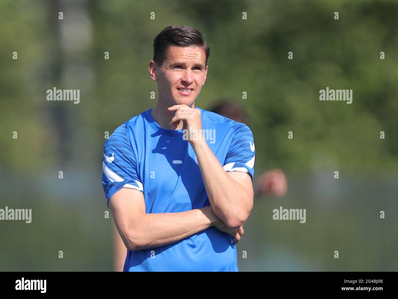 Zelenogorsk, Russia. 20th June, 2021. Football: European Championship, Group B, Final training Finland before the match against Belgium. Jukka Raitala is on the pitch. Credit: Igor Russak/dpa/Alamy Live News Stock Photo