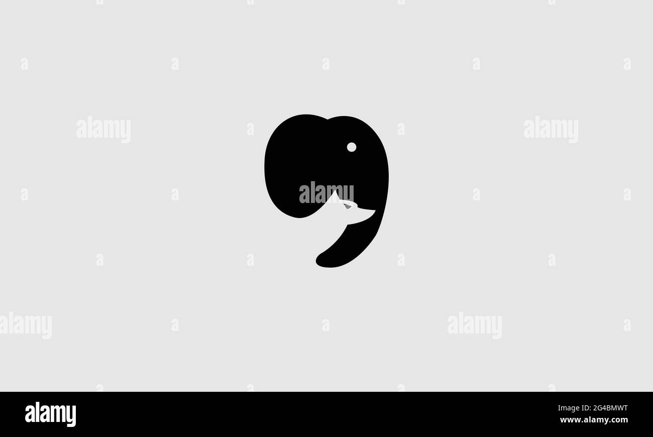 Elephant and dog vector logo design Stock Vector