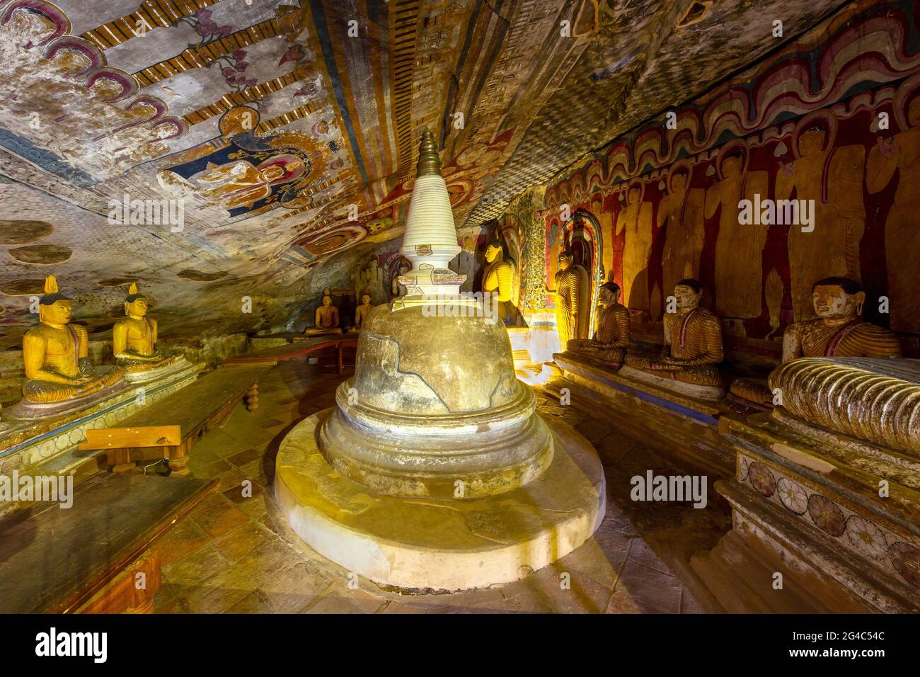 Historical Dambulla cave temple, in Dambulla, Sri Lanka Stock Photo